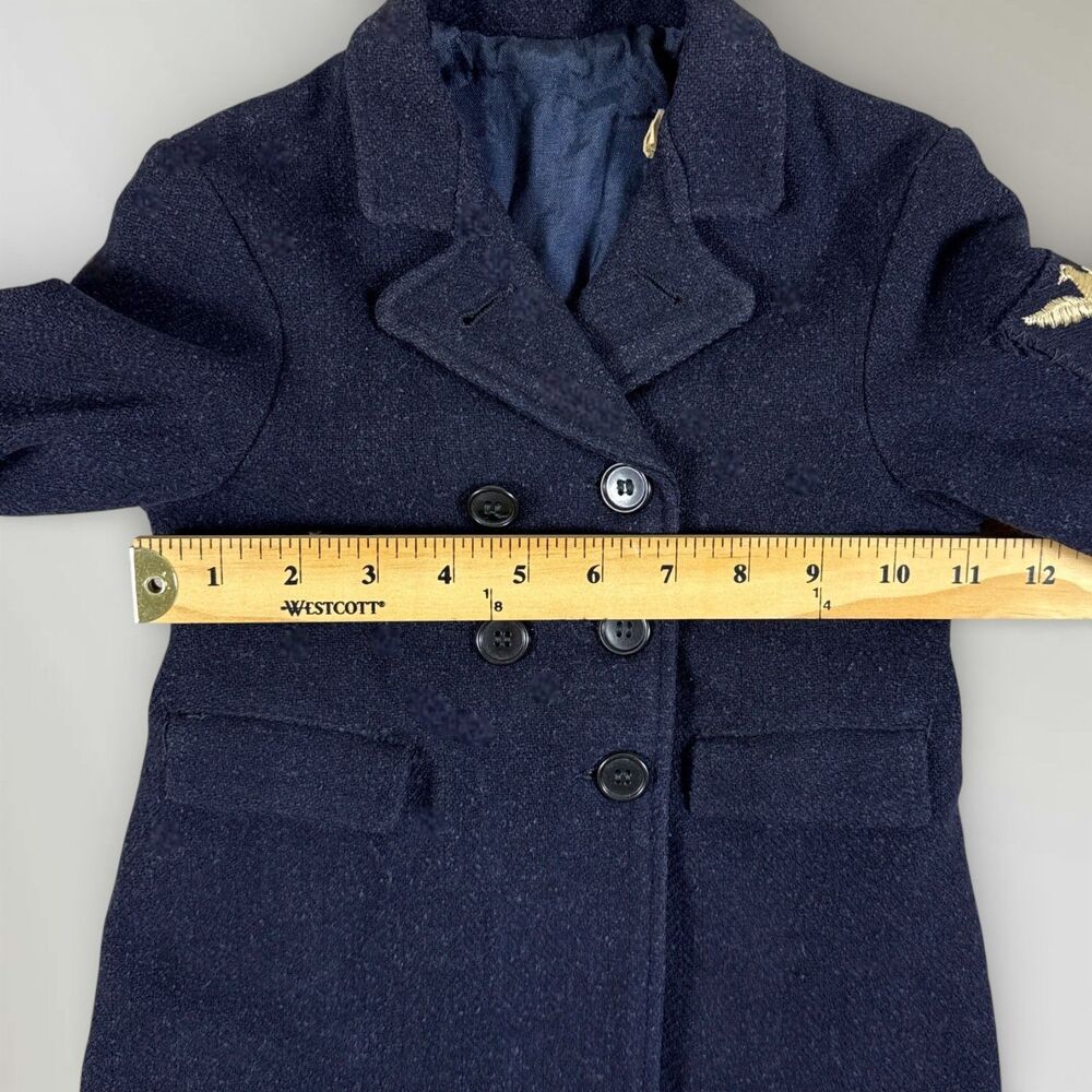Vintage Little Boy's Wool Pea Coat Blue w/ US Navy Patch Size 2 read description - Picture 8 of 9